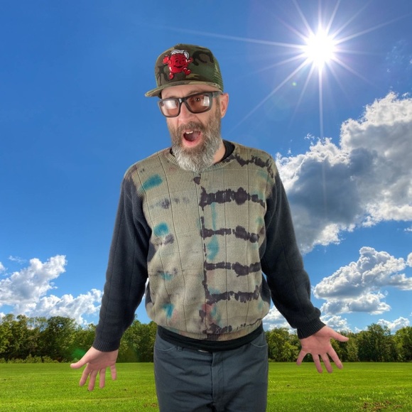 “DAMAGE Control” Custom Bleached and Dyed Cotton Knit Shirt M - Picture 4 of 12